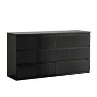 Chelsea Gloss 6 Drawer Wide Chest Black Gloss