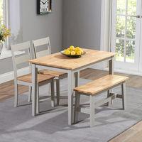 Chichester Dining Set with 2 Chairs and 1 Bench Oak and Grey