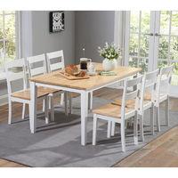 Chichester 150cm 6 Seater Dining Set Oak and White