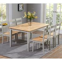 Chichester 150cm 6 Seater Dining Set Oak and Grey
