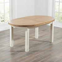 Cheyenne Oval Extending Dining Table Oak and Cream