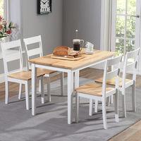 Chichester 115cm 4 Seater Dining Set Oak and White
