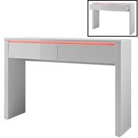 Chique Console Table In White High Gloss With 2 Drawers And LED