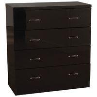 Charisma High Gloss 4 Drawer Chest in Black