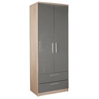 Chester 2 Door 2 Drawer Wardrobe in Oak and Grey