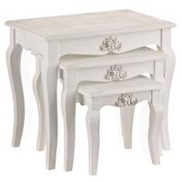 chic nest of 3 tables in natural white