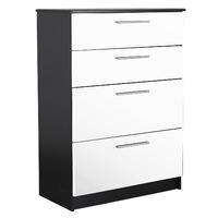 Chester 4 Drawer Chest in Black and White
