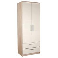 chester 2 door 2 drawer wardrobe in oak and cream