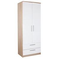 chester 2 door 2 drawer wardrobe in oak and white