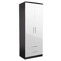 chester 2 door 2 drawer wardrobe in black and white