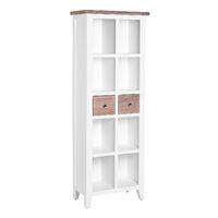 Chalked Oak 2 Drawer Bookcase Pure White