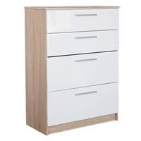 Chester 4 Drawer Chest in Oak and White