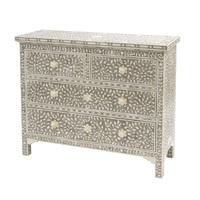 cheval inlay chest of drawers in natural with 4 drawers