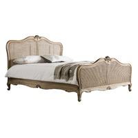 chic king cane bed in weathered