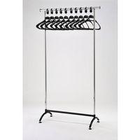 chrome coat rack with 10 black anti theft hangers 900w x 1600w x 500d