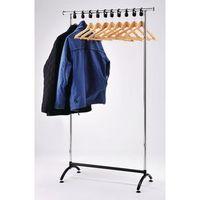 chrome coat rack with 10 wooden anti theft hangers