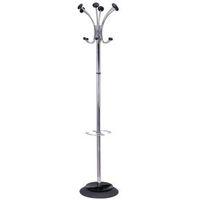 CHROMY 12 HOOK, COAT & UMBRELLA STAND - CHROME