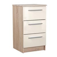 Chester 3 Drawer Bedside in Oak and Cream