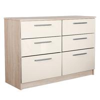 Chester 6 Drawer Chest in Oak and Cream