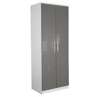 Chester 2 Door Plain Wardrobe in White and Grey