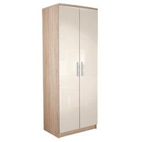 Chester 2 Door Plain Wardrobe in Oak and Cream