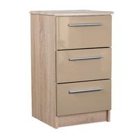 Chester 3 Drawer Bedside in Oak and Cappucino