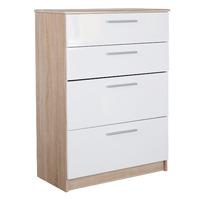 Chester 4 Drawer Chest in Oak and White