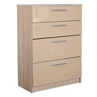 Chester 4 Drawer Chest in Oak and Cappucino