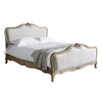 Chic King Linen Upholstered Bed in Weathered