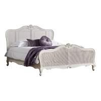 chic king cane bed in chalk