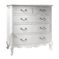 Chic 5 Drawer Chest in Chalk