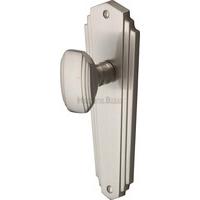 Charlston Mortice Knob on Latch Plate (Set of 2) Finish: Satin Nickel