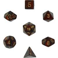 chessex dice polyhedral 7 die scarab dice set blue blood wgold toy