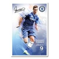 Chelsea FC 2013 - 2014 Torres Poster White Framed - 96.5 x 66 cms (Approx 38 x 26 inches)