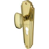 charlston euro profile door handle set of 2 finish polished brass