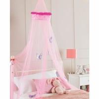 Childrens Girls Bed Canopy Mosquito Fly Netting Net New 30x230cm - Pink Faux Fur