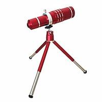 Chinese red mobile phone external lens 18 times telescope long shot telephoto lens 18X telephoto with metal clip