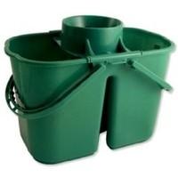 Charles Bentley 15 Litre Duo Mop Bucket Colour-coded 7 and 8 Litre Sections Green Ref SPC/DMB/G