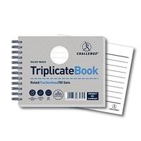 Challenge Triplicate Book Carbonless Wirebound Ruled 105x130mm Ref F63079 [Pack of 5]