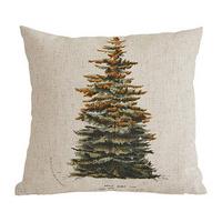 Christmas Tree Natural Cushion, Polyester Mix