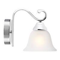 Chrome Plated Wall Light with White Frosted Glass Shade