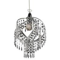 chrome metal and clear acrylic traditional easy fit pendant light shad ...