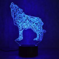 Christmas Wolf Touch Dimming 3D LED Night Light 7Colorful Decoration Atmosphere Lamp Novelty Lighting Christmas Light