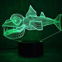 christmas fish touch dimming 3d led night light 7colorful decoration a ...