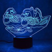 christmas mandarin duck touch dimming 3d led night light 7colorful dec ...