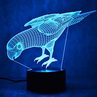 Christmas Parrot Touch Dimming 3D LED Night Light 7Colorful Decoration Atmosphere Lamp Novelty Lighting Christmas Light