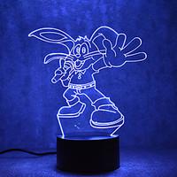 christmas rabbit touch dimming 3d led night light 7colorful decoration ...
