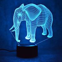 Christmas Elephant Touch Dimming 3D LED Night Light 7Colorful Decoration Atmosphere Lamp Novelty Lighting Christmas Light