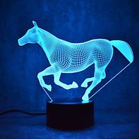 christmas horse touch dimming 3d led night light 7colorful decoration  ...