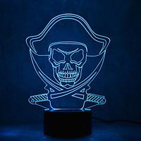 Christmas Pirates Touch Dimming 3D LED Night Light 7Colorful Decoration Atmosphere Lamp Novelty Lighting Christmas Light